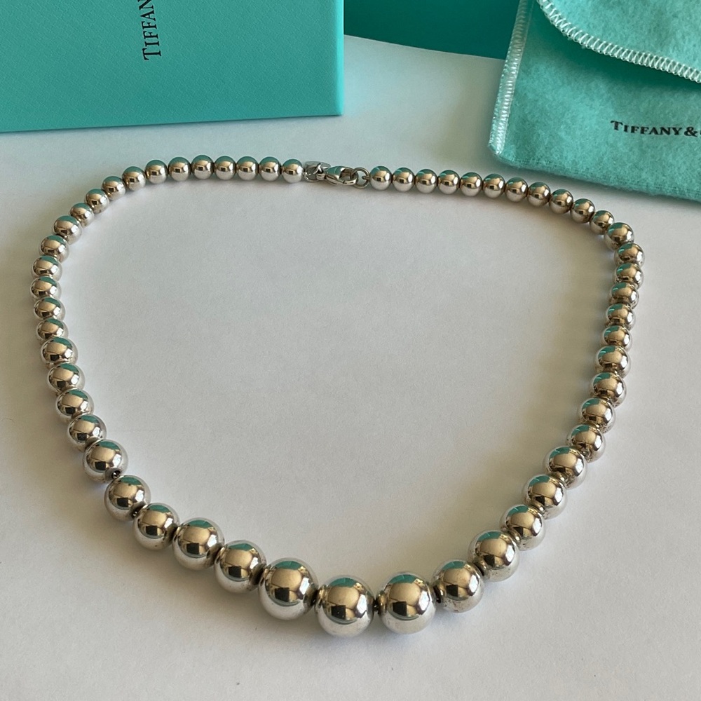Tiffany & Co. Classic Silver Graduated Bead Necklace